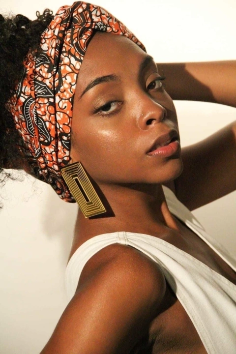 Brinco afro retangular luxo