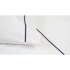 Jogo de Lençol Casal 4 pçs 180 fios 100% Algodão Vivo Marinho Saluzzo Detalhe