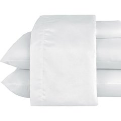 Jogo de Lençol Super King 4 pçs 180 fios Percal Algodão Branco Bergamo. Detalhe. 