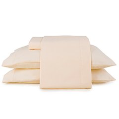 Jogo de Lençol Casal 4 pçs 180 Fios Percal Algodão Creme Bergamo