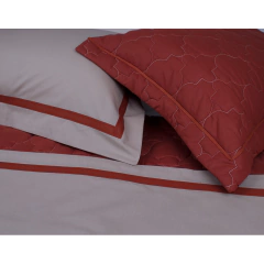 Cobre Leito Casal 3 Pçs Percal 100% Algodão Matelado Terracota Chianti Lençol