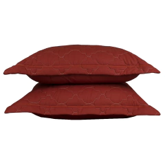 Cobre Leito Casal 3 Pçs Percal 100% Algodão Matelado Terracota Chianti Fronhas
