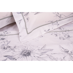 Fronha Percal 100% Algodão 200 fios 1 pçs Branco Gerbera Etna detalhe