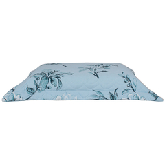 Porta Travesseiro Percal Algodão Matelassado 1 pç Floral Azul Taormina Deitado