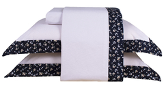 Fronha Percal 100% Algodão 200 fios 1 pçs Branco Floral Azul Florença Lençol