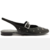 Sapatilha Ana Capri Slingback Preta Bico Fino Fivela Tachas