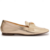 Mocassim Schutz Couro Dourado Metalizado