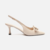 Scarpin Branco Arezzo Couro Bico Quadrado Slingback Laço