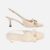 Scarpin Branco Arezzo Couro Bico Quadrado Slingback Laço