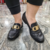 Mocassim Couro Fivela Metal Arezzo