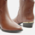 Bota Arezzo Marrom Couro Cano Curto Salto Baixo West