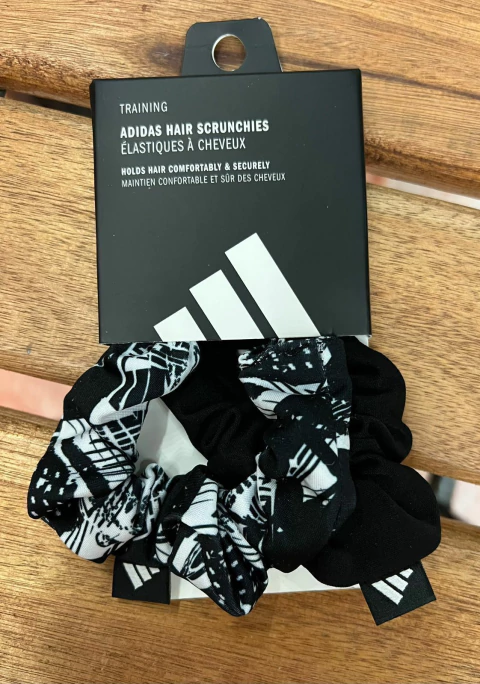 Set de Scrunchies x2 Adidas -Blanco y negro