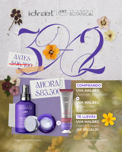 3X2- UVA MALBEC + CLEANSER EMULSION + EYE CONTOUR+HANDS CREAM DE REGALO