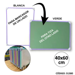 Pizarra Liggo 2 en uno Blaco /verde 40 x 60