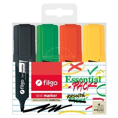 Resaltador filgo text marker essential x 4 unid