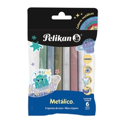 CRAYONES DE CERA PELIKAN METALICO x6