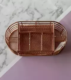 Organizador De Escritorio Metálico Rose Gold en internet