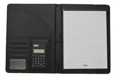 Carpeta Biwo Negra A4 Smart C/ Elástico Y Calcu Simil Cuero