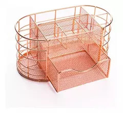 Organizador De Escritorio Metálico Rose Gold