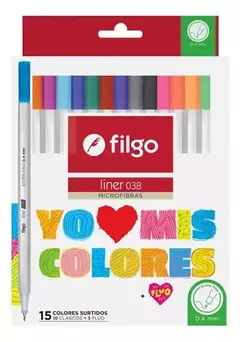Microfibra 0,4 Mm Filgo Colores Clasicos X 15 Surtidos Filgo