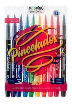 Marcadores Punta Pincel Mooving Pincelados Brush