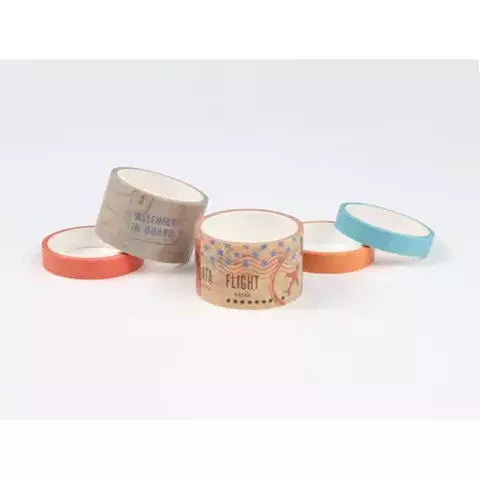WASHI TAPE BOX 5 ROLLOS de 4mts COLECCION TRAVEL