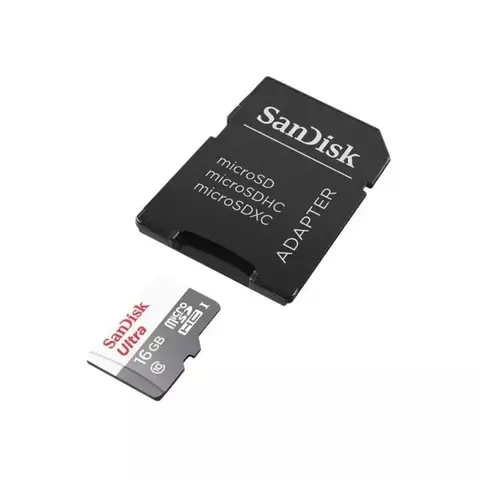 micro sd sandisk 16gb ultra 80mb/s adap c10