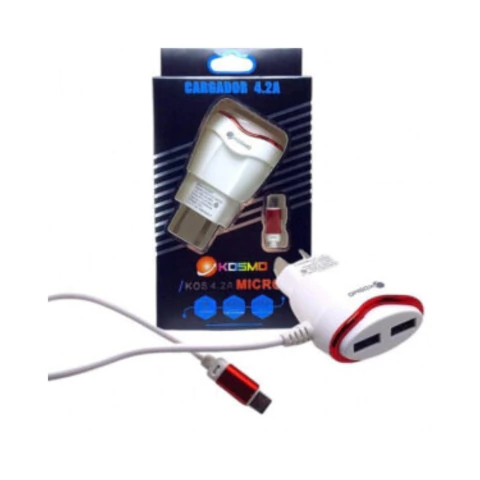 CARGADOR DE PARED KOSMO MICRO USB KOS 4.2A