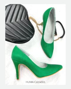 Huma10 Zapatos Stiletto Talles Grandes Gamuza en punta taco 7,5 Verde - tienda online