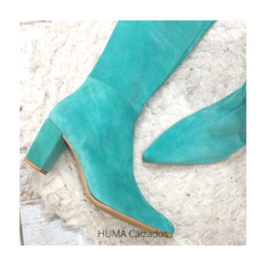 Huma10 Bota Bucanera en Punta Talles Grandes Mujer Cuero Gamuzado verde - comprar online