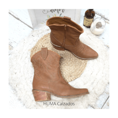 HUMA10 Bota Texana caña corta Suela con costuras en natural en internet