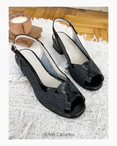 Huma10 Zapatos Sandalia LINA Talles Grandes cuero Taco cuadrado