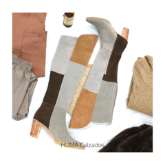 Huma10 Bota Bucanera en Punta Talles Grandes Mujer Cuero Gamuzado Terra GLAM - comprar online