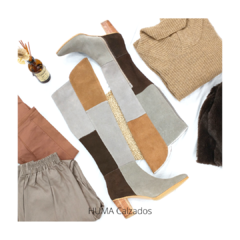 Huma10 Bota Bucanera en Punta Talles Grandes Mujer Cuero Gamuzado Terra GLAM - tienda online