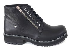 Huma10 Borcego COMBI Talles Grandes Cuero Mujer Acordonado N