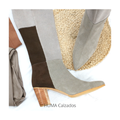 Huma10 Bota Bucanera en Punta Talles Grandes Mujer Cuero Gamuzado Terra GLAM en internet