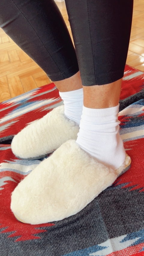 Huma10 Pantufla Slipper LELE Talles Grandes Cuero Mujer NATURAL