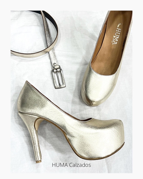 Huma10 Zapatos Stiletto Talles Grandes Platino