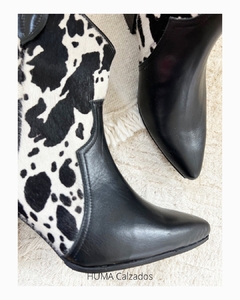 HUMA10 Bota Texana GINA caña corta Negra y blanca en internet
