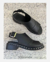 Huma10 Sandalia ZAIRA Talle Grande Negro con tachas