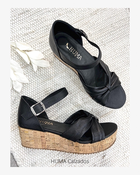 Huma10 Sandalia SANDY Talles Grandes Negro