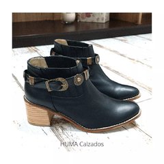 > Bota ANA Cuero Cinto Desmontable Talles Grandes Mujer negra - comprar online