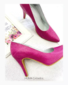 Huma10 Zapatos Stiletto Talles Grandes Gamuza en punta taco 7,5 Fucsia