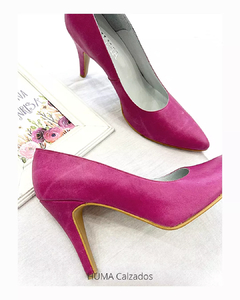 Huma10 Zapatos Stiletto Talles Grandes Gamuza en punta taco 7,5 Fucsia - tienda online