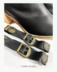 > Bota ANA Cuero Cinto Desmontable Talles Grandes Mujer negra en internet