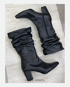 Huma10 Bota ARUBA CUERO LISO en Punta Talles Grandes Mujer Negro