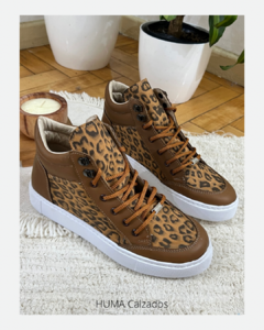 Huma10 Zapatilla Botita Mujer Talles Grandes Animal Print - comprar online
