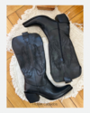 HUMA10 Bota Texana ATENAS caña alta Negra con detalles negros - comprar online