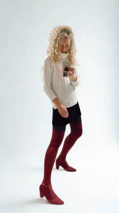 Huma10 Bota Bucanera Elastizada en Punta Talles Grandes Mujer Cuero Gam Bordo en internet