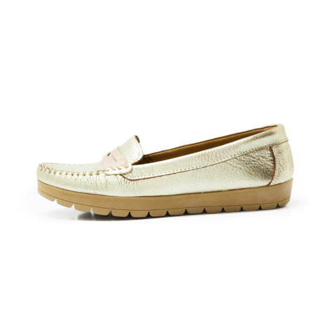 Mocasin Perlita Platino combi - comprar online